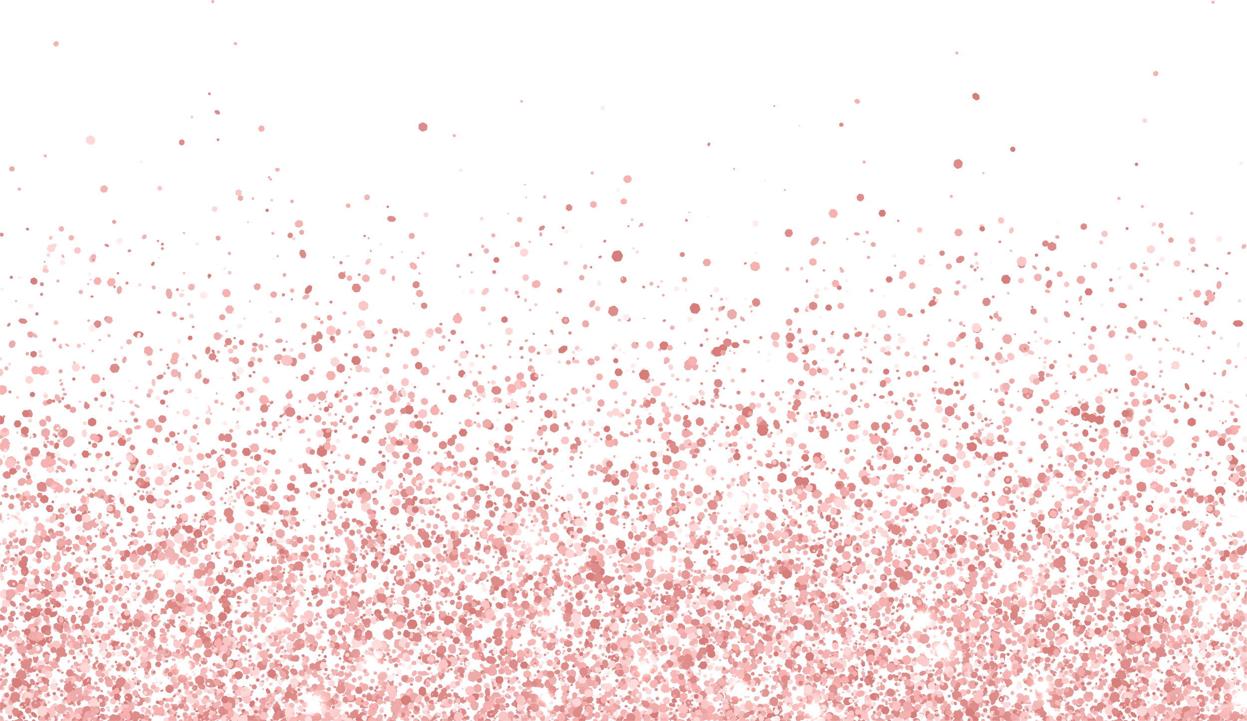 Holiday rose gold sparkling glitter scattered